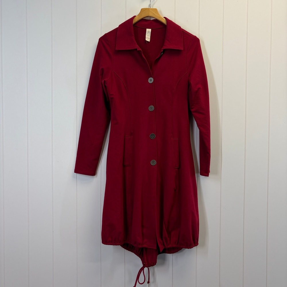 Chalet Knit Dark Academia Trench Coat Women Size S Victorian Steampunk Scandi